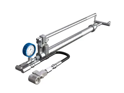 Manual Hydraulic Grease Gun with Pressure Gauge Low-poly 3D model