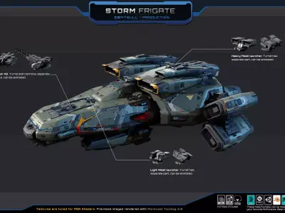 STARSHIPS - Pack05 Low-poly 3D model