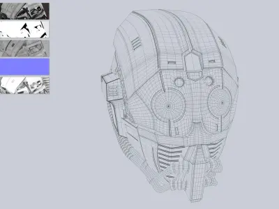 Sci fi Helmet 3D model shop