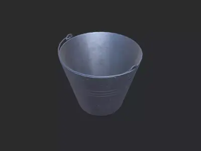Galvanized Bucket Low-poly 3D model
