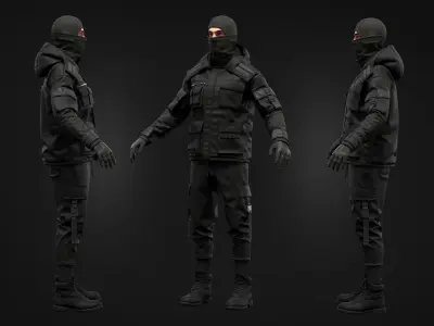 Tactical Uniform for men 3D model