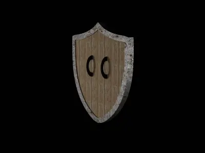 Wooden Shield Low-poly 3D model purchase