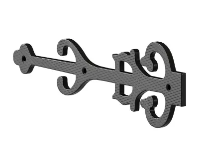 Wrought Iron Dummy Strap Hinge 11 Door Dummy Hinge 3D model