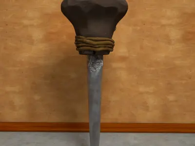 Chisel bevelled-edge tool vintage 3D model