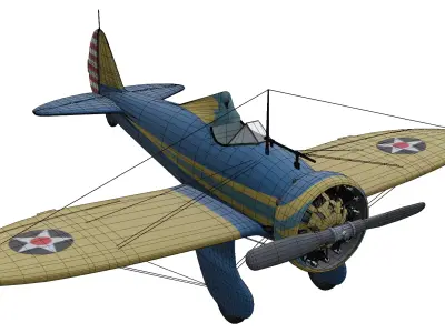 Boeing P-26 Peashooter Low-poly 3D model