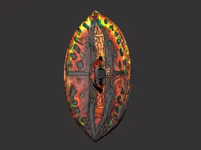 African Warrior Shield - 3D Model 3D model
