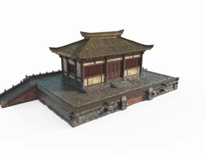 Asian ancient architecture small palace 3D model