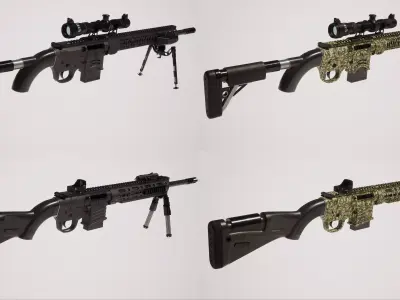 Sniper Rifle Collection 3D Model Pack purchase