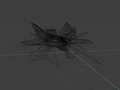 Retro Gundam-ish Stealth Ship Low-poly 3D model
