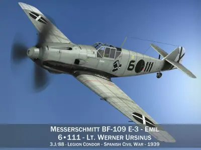Messerschmitt - BF-109 E - 6-111 3D model
