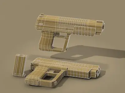 sci fi gun 3D model 2