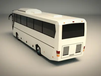 Low Poly Coach Bus 04 Low-poly 3D model