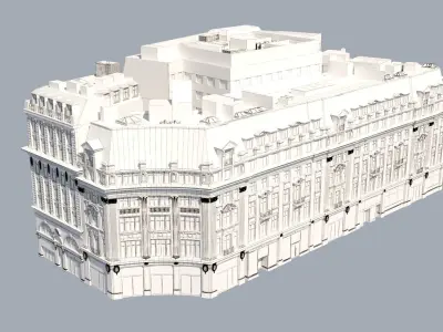 8 European style buildings 3D model
