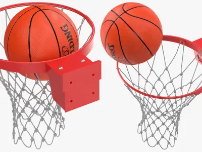  Animated Spalding Basketball Falls Through the Net 