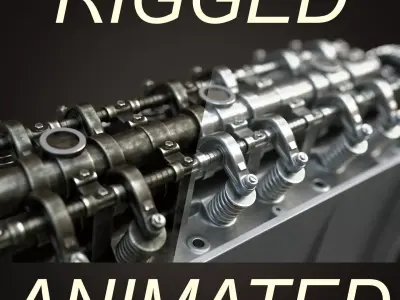 Engine rigged animated model 3D model