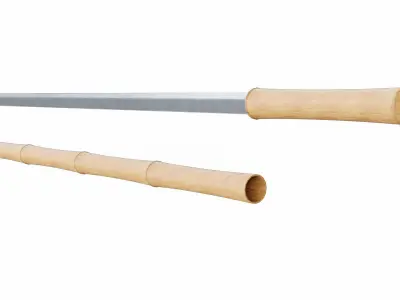 Bamboo katana Low-poly 3D model