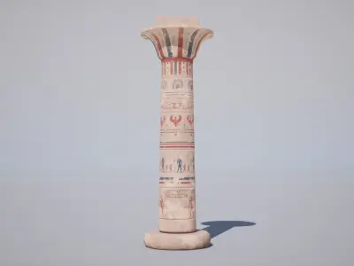 Egyptian Columns Pack Low-poly 3D model
