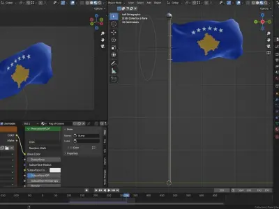 Animated Kosovo Flags 3D model