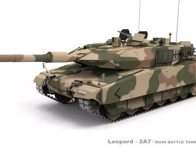 Leopard 2A7  Low-poly 3D model