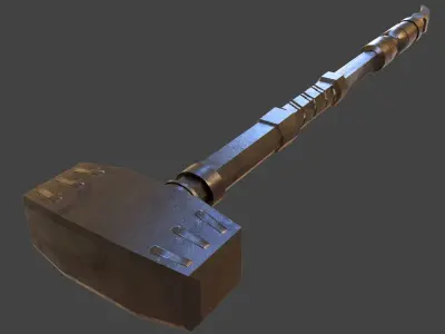 Swat hammer Low-poly 3D model