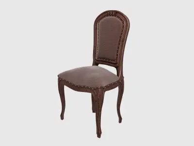 Dining Chair Rustic Brown 3D model