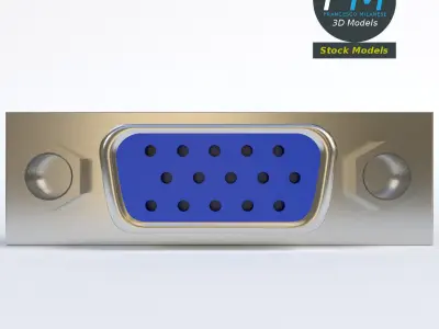 VGA female connector 2 3D model
