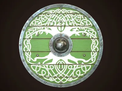 Viking Shield 10 Low-poly 3D model