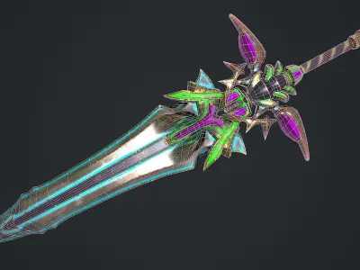 Fantasy Sword 19 3D Model Low-poly 3D model