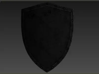 Wooden shield Low-poly 3D model buy