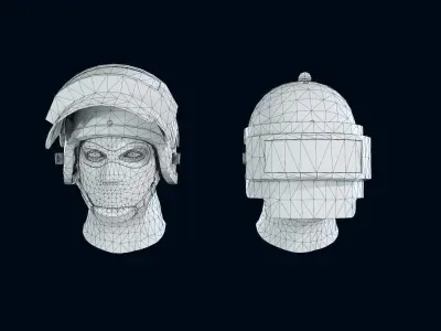 Heavy helmet K6-3 Low-poly 3D model
