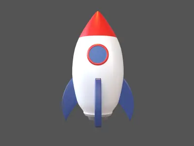 Cartoon Rocket V1 003 Low-poly 3D model