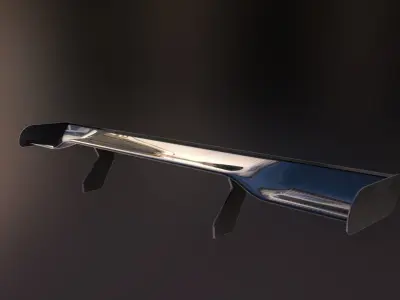 More than 20 semi procedural car wings spoilers Low-poly 3D model