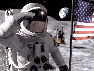 Moon Landing NASA astronaut 3D model