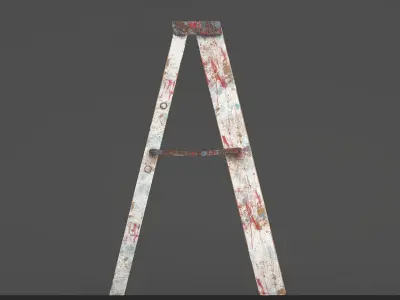 Painter ladder lowpoly Low-poly 3D model