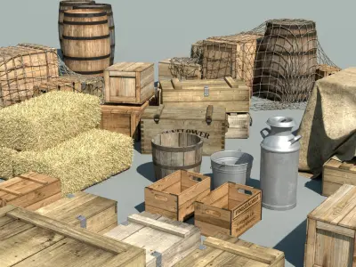 Wood Crates 3D model