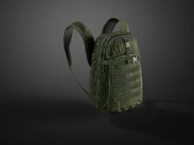 Military backpack Low-poly 3D model buy