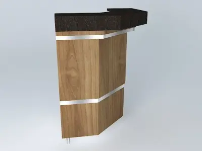 Kit octagonal counter with wooden top Free 3D model