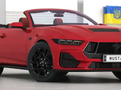 Ford Mustang 2024 Collection with opening doors and trunk1 3D model