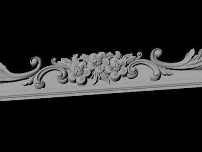mirror ornate gold frame 3D model