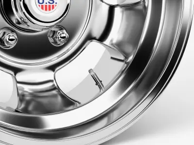 US Indy Mag Wheel Low-poly 3D model