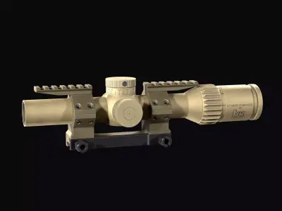 Rifle scope SCHMIDT BENDER 1-8 PM2 Low-poly 3D model