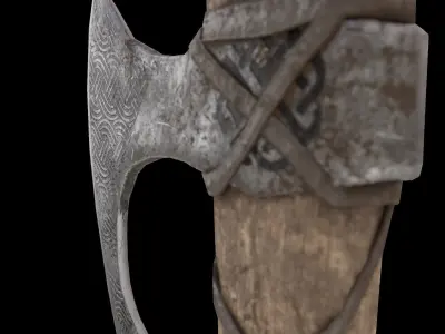 Viking axe Gameready PBR Low-poly 3D model