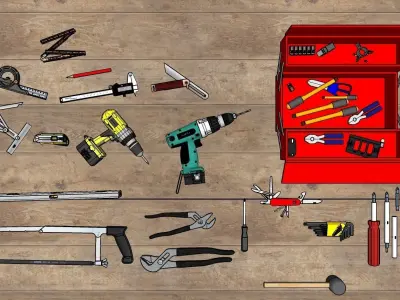 Hand tools complete 3d model 3D model