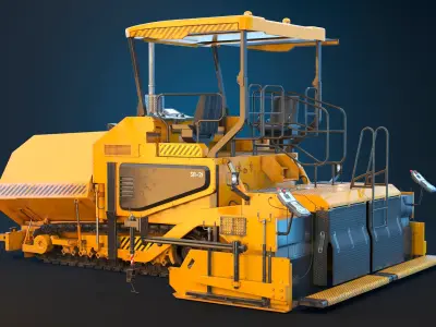 Asphalt Paver PBR 3D model