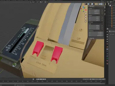 BOEING 767 throttle quadrant 3D model
