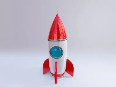 Cartoon Rocket 3D model purchase