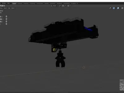 heavy overhead crane 3D model