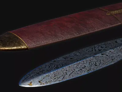 Viking Ceremonial Sword Low-poly 3D model
