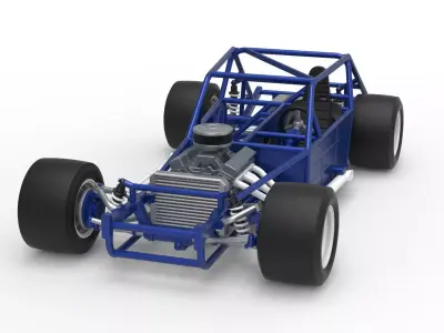 Vintage Asphalt Modified stock car Base V6 Scale 1 to 25 3D print model