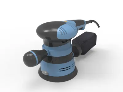 hand-held sanding machine Low-poly 3D model
